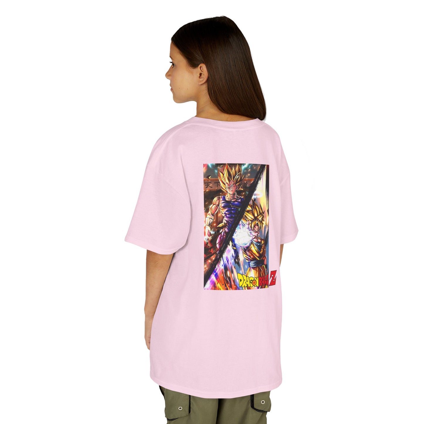 Goku and Vegeta Fusion, Front and Back Design, Kids 100% Heavy Cotton Shirt