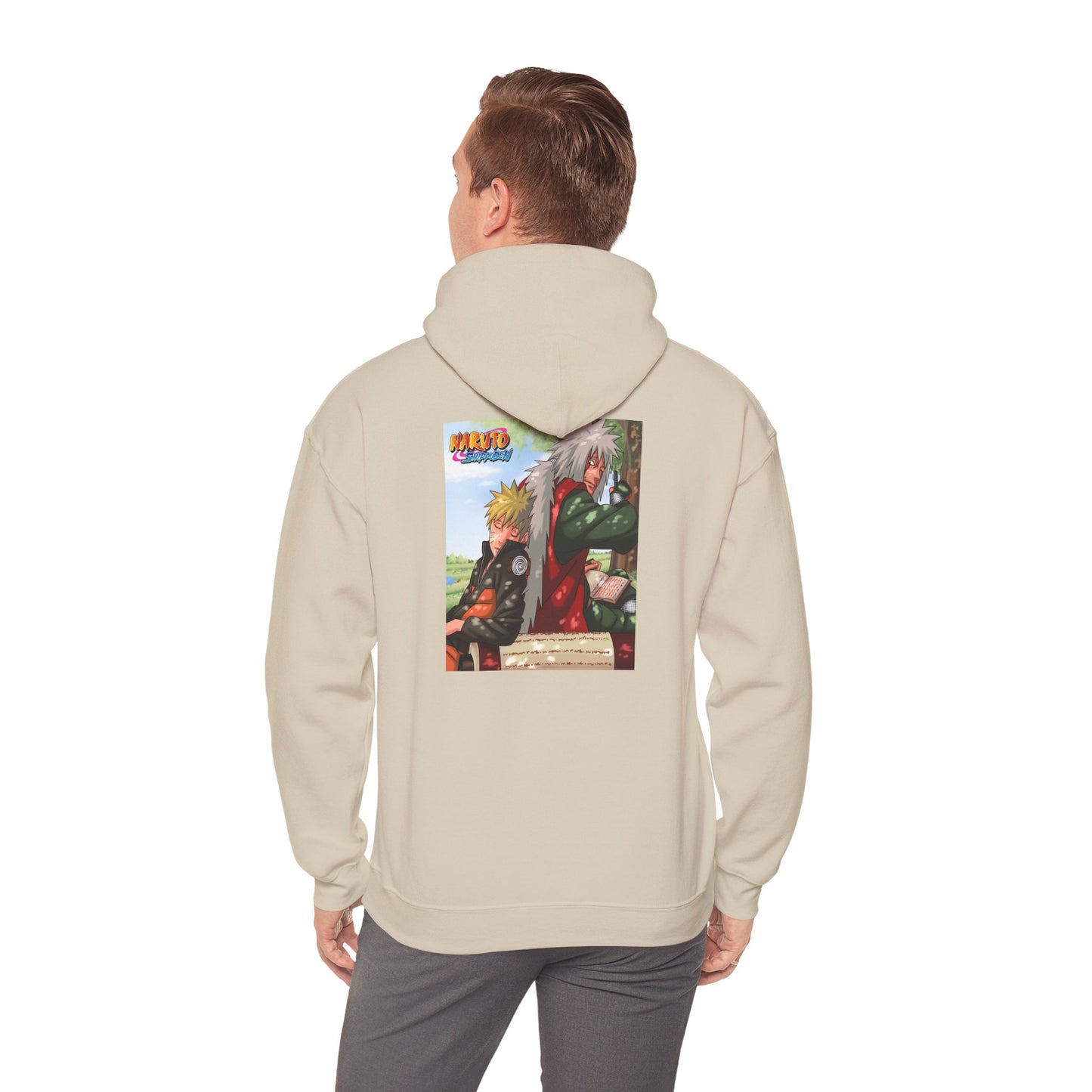 Naruto and Jiraiya's Bond, Front and Back Design, Cotton Hoodie