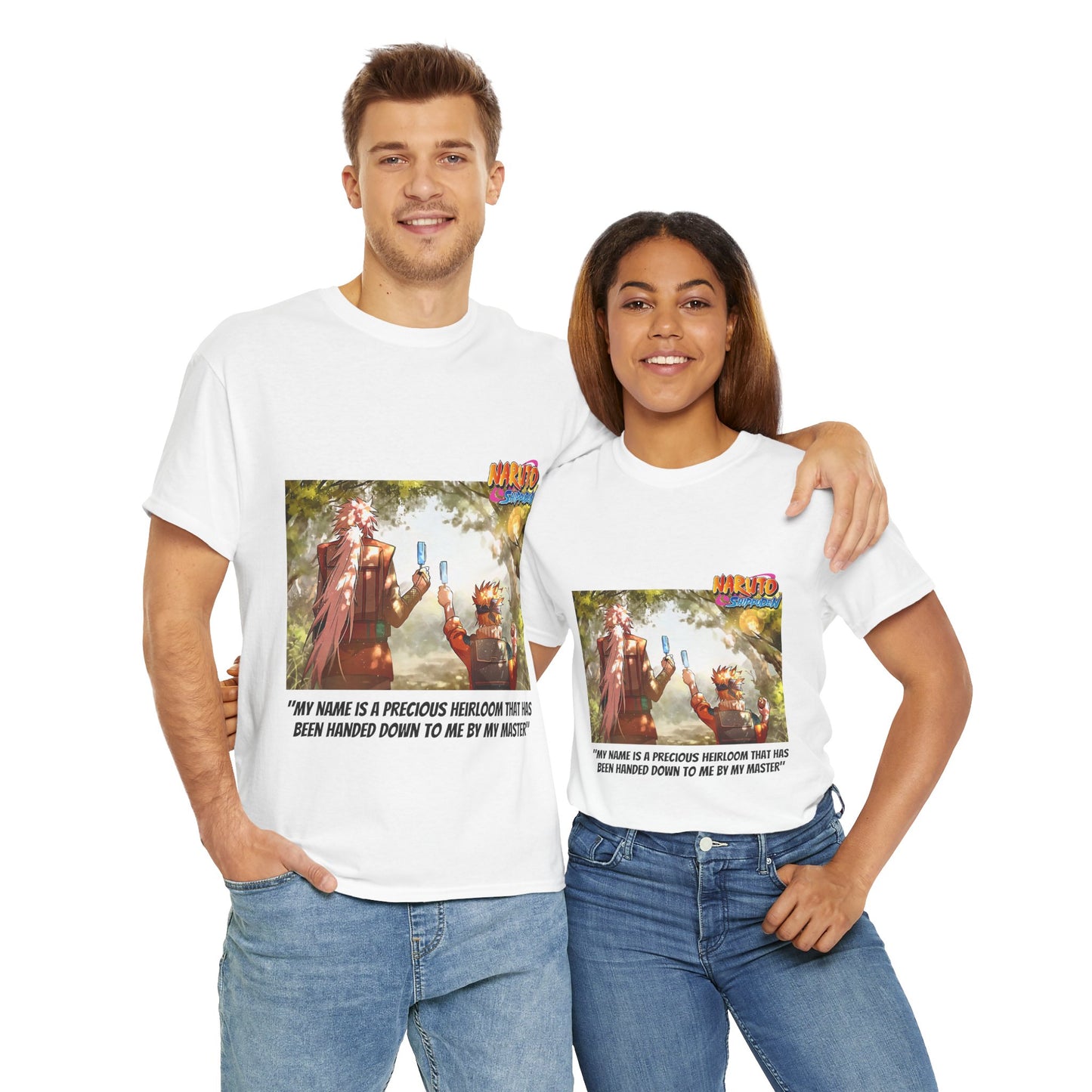 Naruto and Jiraiya's Bond, Front and Back Design, 100% Heavy Cotton Shirt