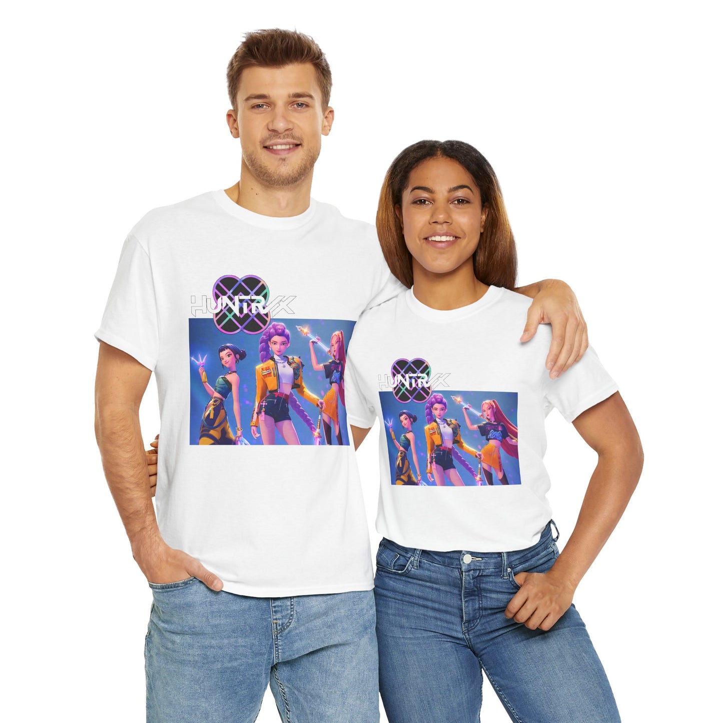 Huntrix and Saja Boys, Front and Back Design, 100% Heavy Cotton Shirt