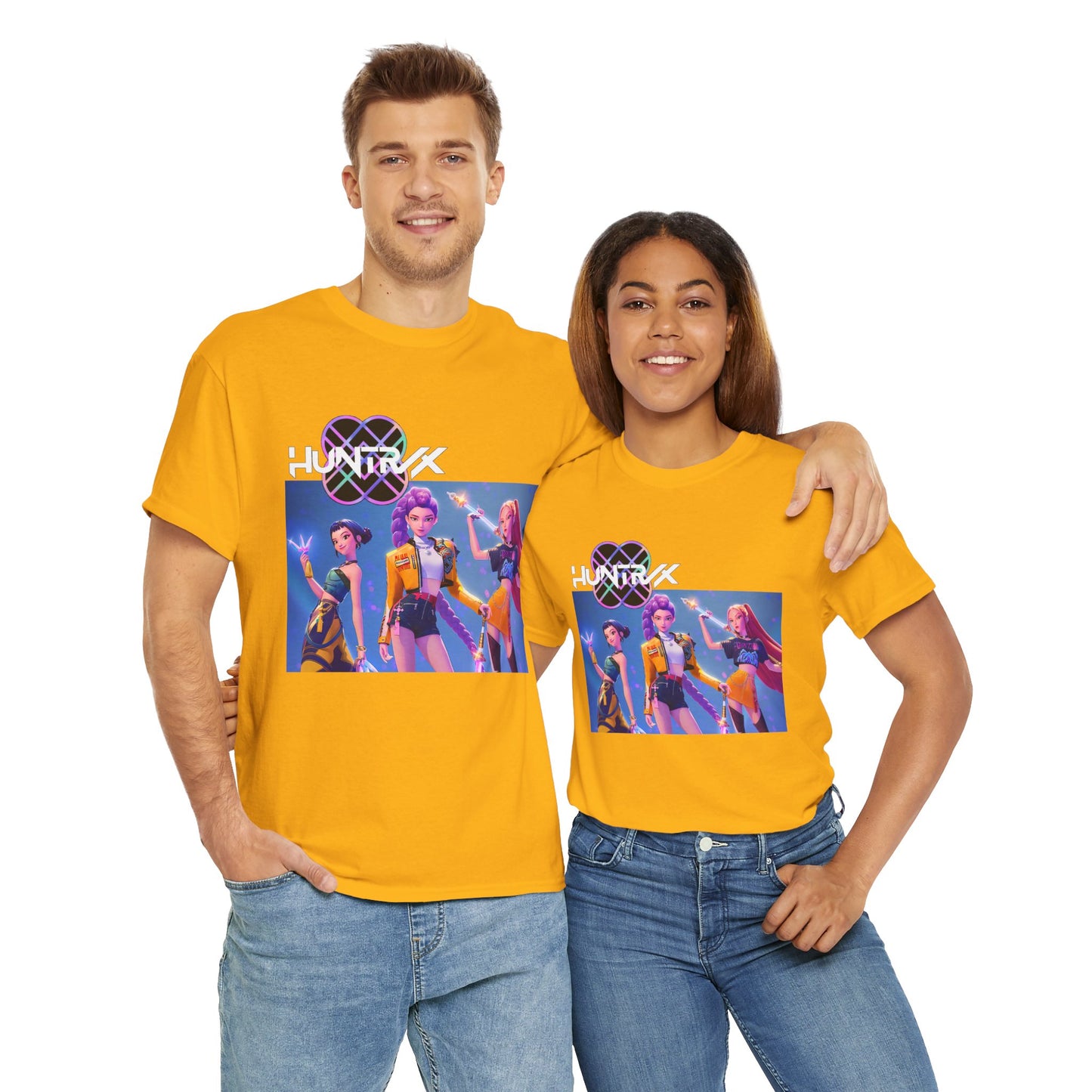Huntrix and Saja Boys, Front and Back Design, 100% Heavy Cotton Shirt