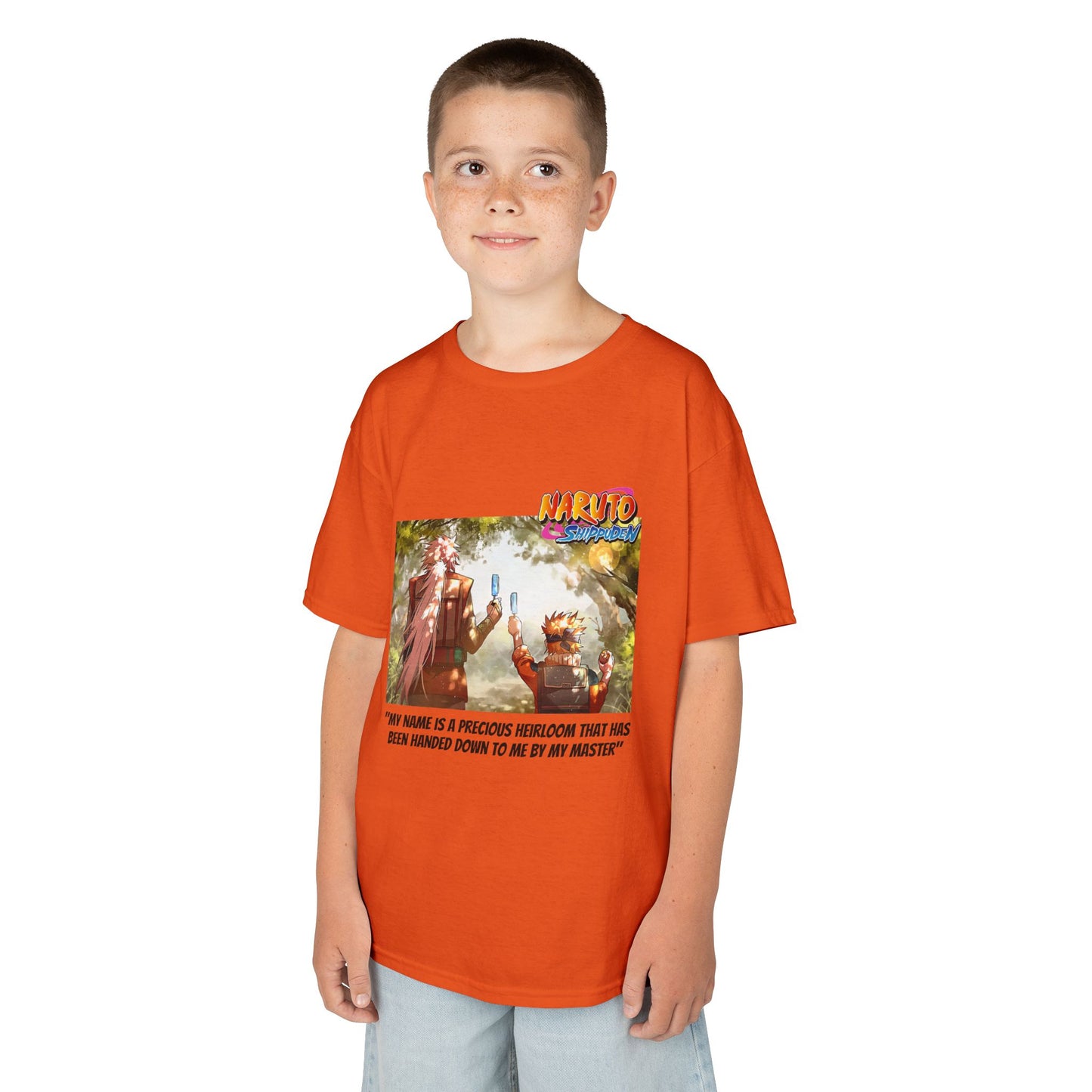 Naruto & Jiraiya's Bond + Quote, Front and Back Design, Kids 100% Heavy Cotton Shirt