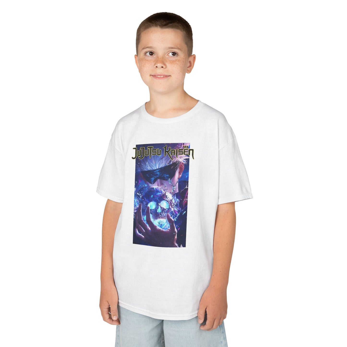 Satoru Gojo, Front and Back Design, Kids 100% Heavy Cotton Shirt