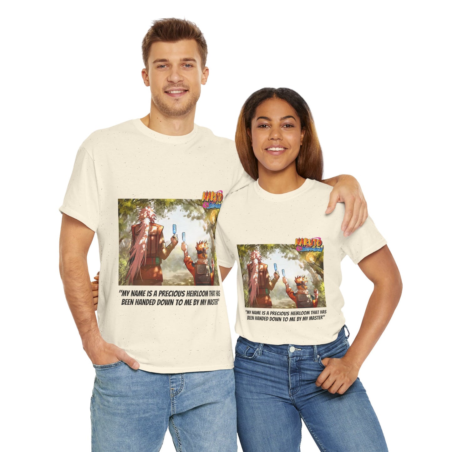 Naruto and Jiraiya's Bond, Front and Back Design, 100% Heavy Cotton Shirt