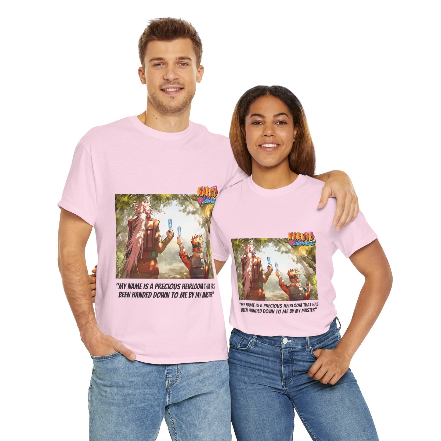 Naruto and Jiraiya's Bond, Front and Back Design, 100% Heavy Cotton Shirt