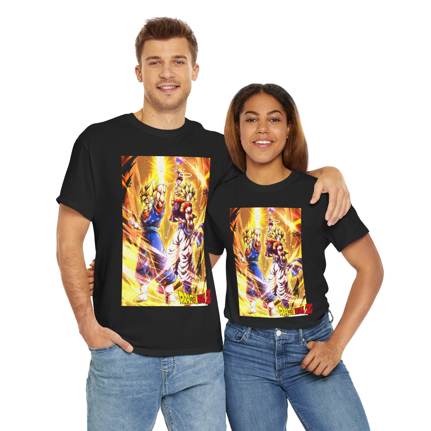 Goku and Vegeta Fusion, Front and Back Design, 100% Heavy Cotton Shirt