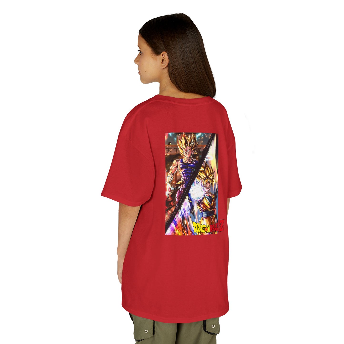Goku and Vegeta Fusion, Front and Back Design, Kids 100% Heavy Cotton Shirt