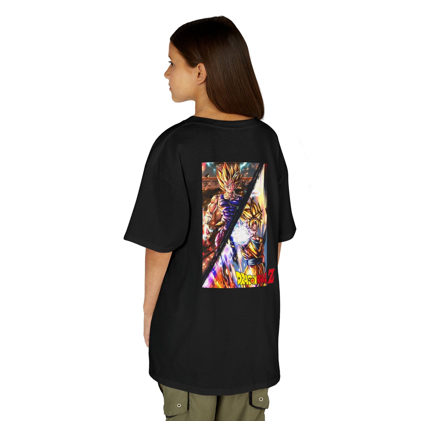 Goku and Vegeta Fusion, Front and Back Design, Kids 100% Heavy Cotton Shirt