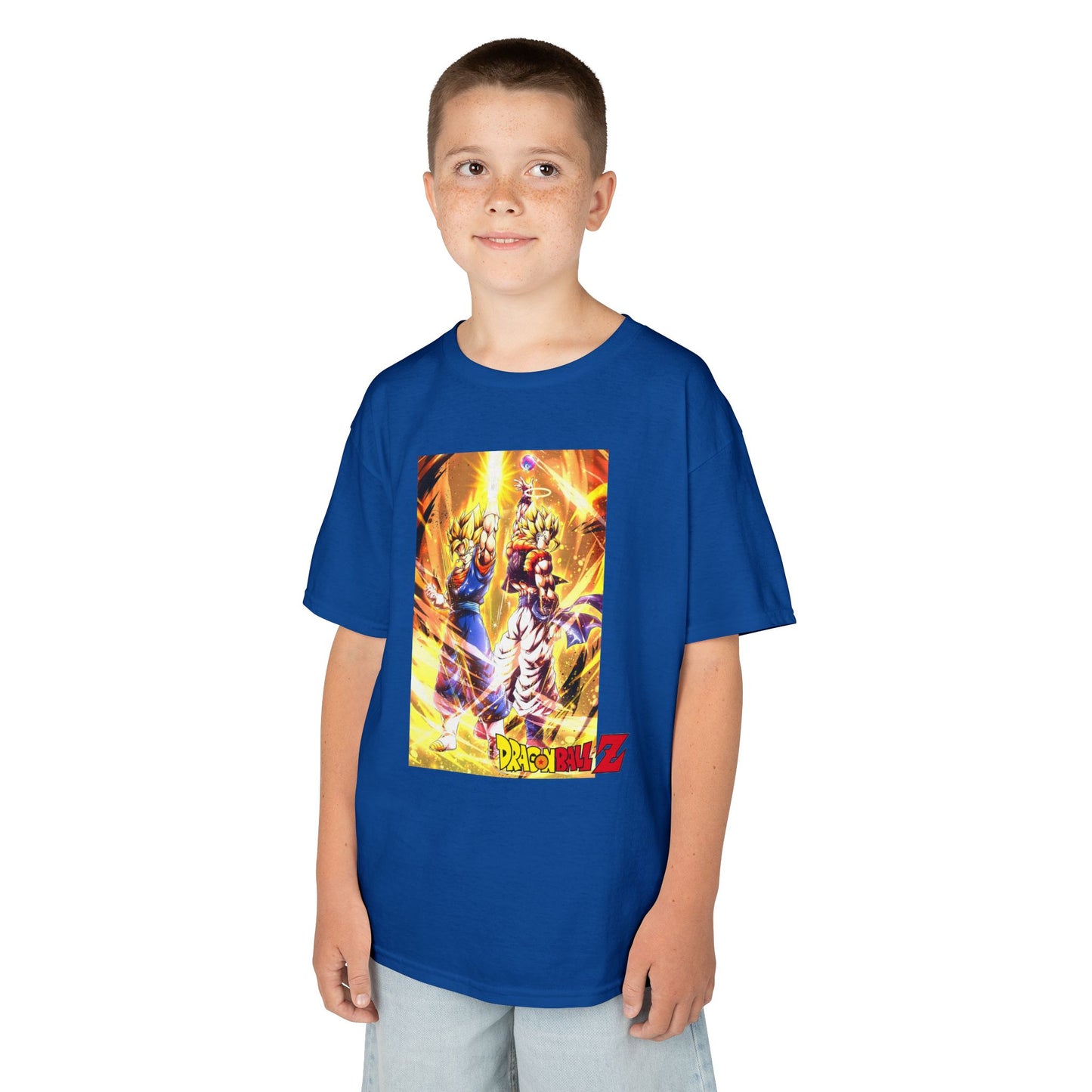 Goku and Vegeta Fusion, Front and Back Design, Kids 100% Heavy Cotton Shirt