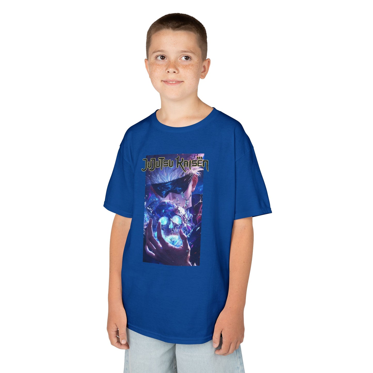 Satoru Gojo, Front and Back Design, Kids 100% Heavy Cotton Shirt