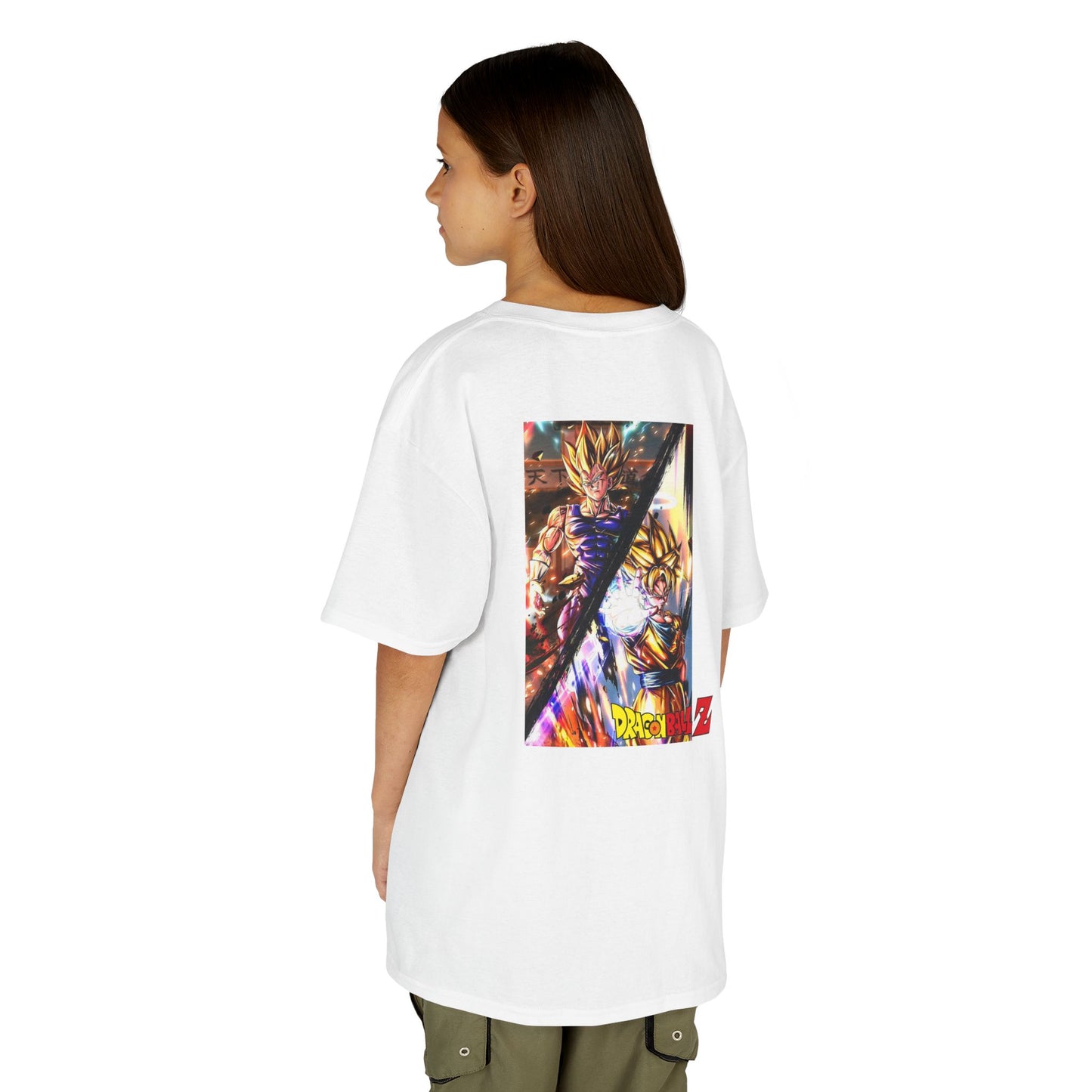 Goku and Vegeta Fusion, Front and Back Design, Kids 100% Heavy Cotton Shirt