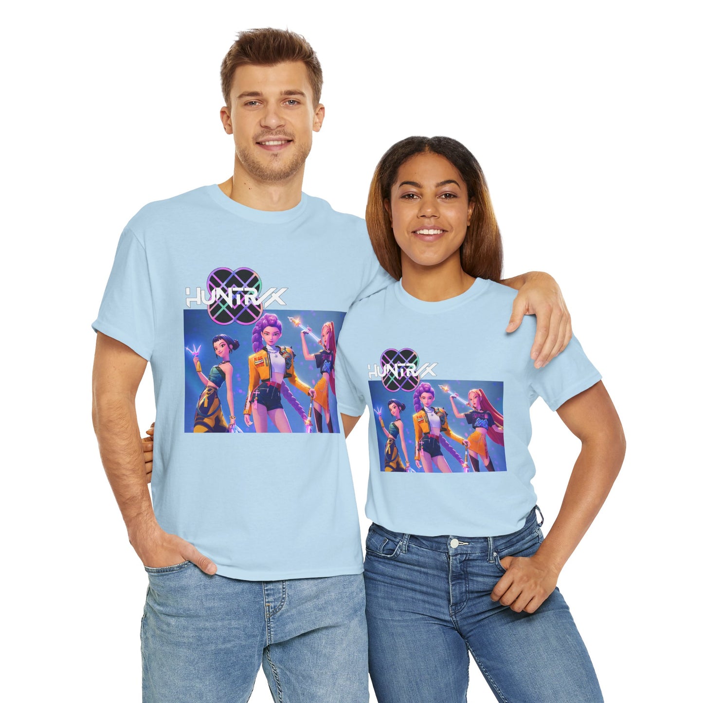 Huntrix and Saja Boys, Front and Back Design, 100% Heavy Cotton Shirt