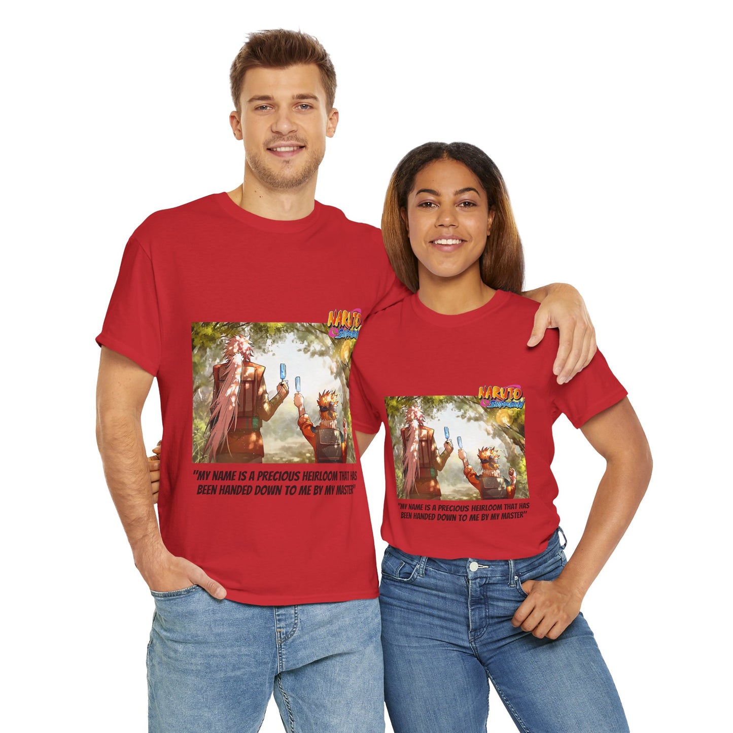 Naruto and Jiraiya's Bond, Front and Back Design, 100% Heavy Cotton Shirt