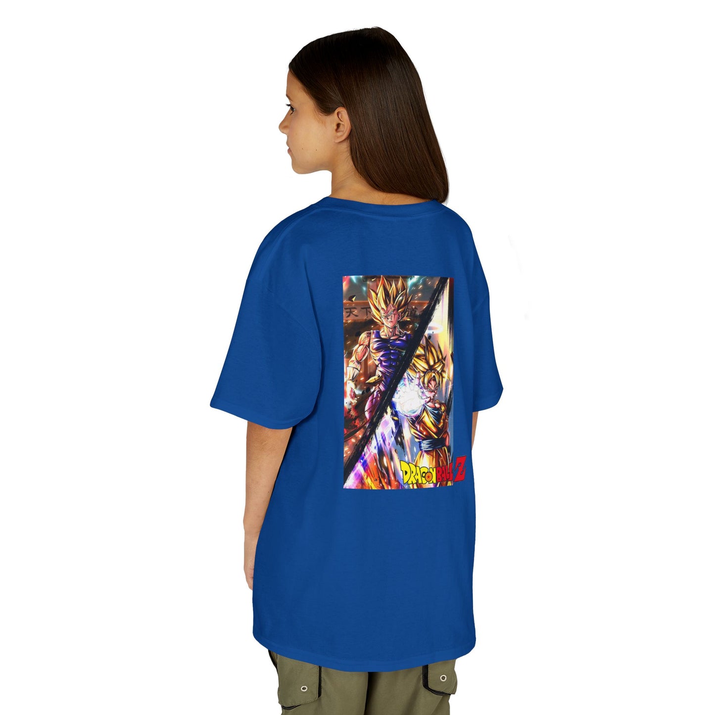 Goku and Vegeta Fusion, Front and Back Design, Kids 100% Heavy Cotton Shirt