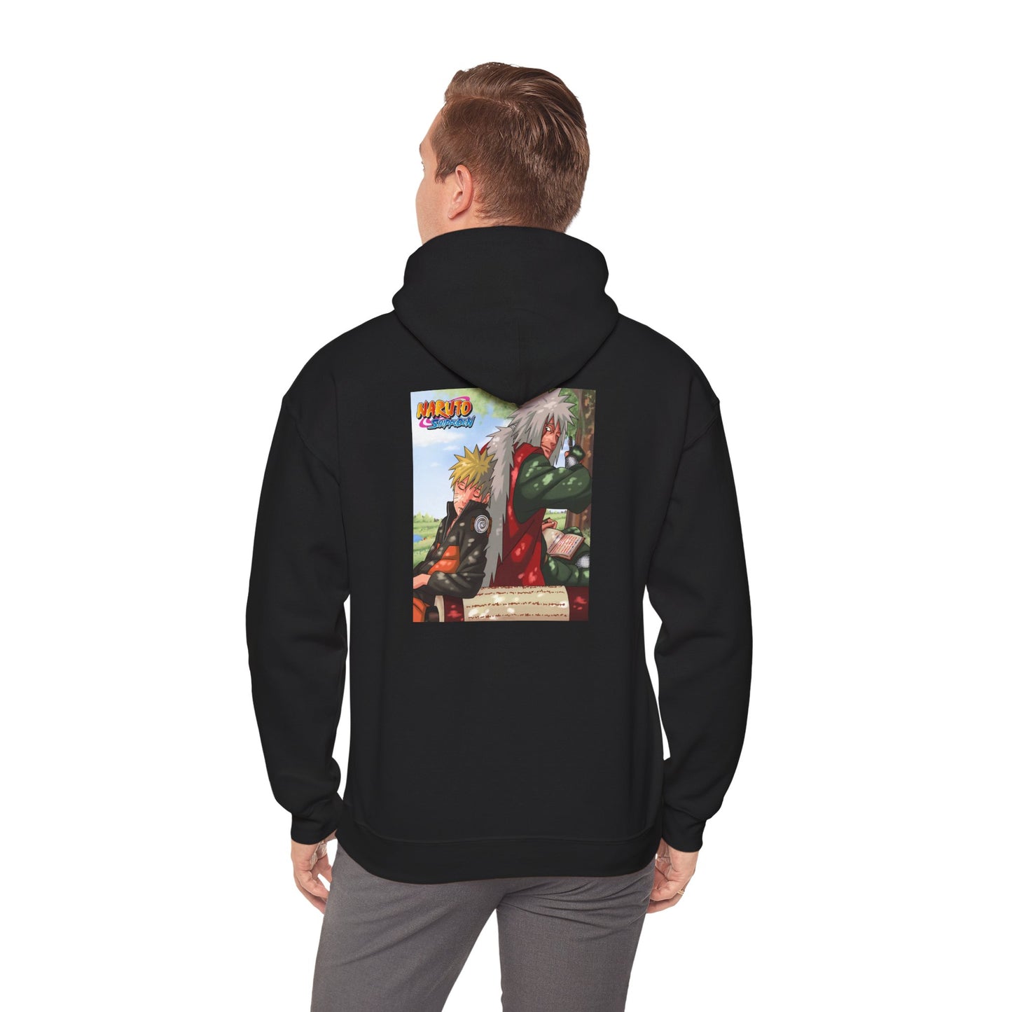 Naruto and Jiraiya's Bond, Front and Back Design, Cotton Hoodie