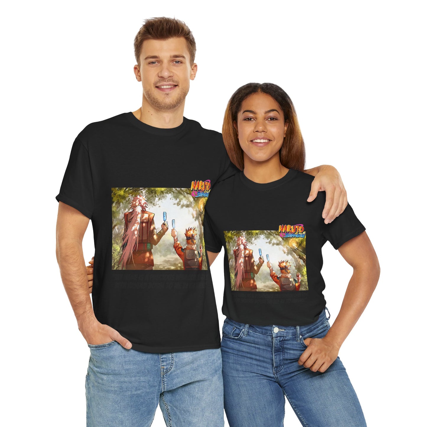 Naruto and Jiraiya's Bond, Front and Back Design, 100% Heavy Cotton Shirt