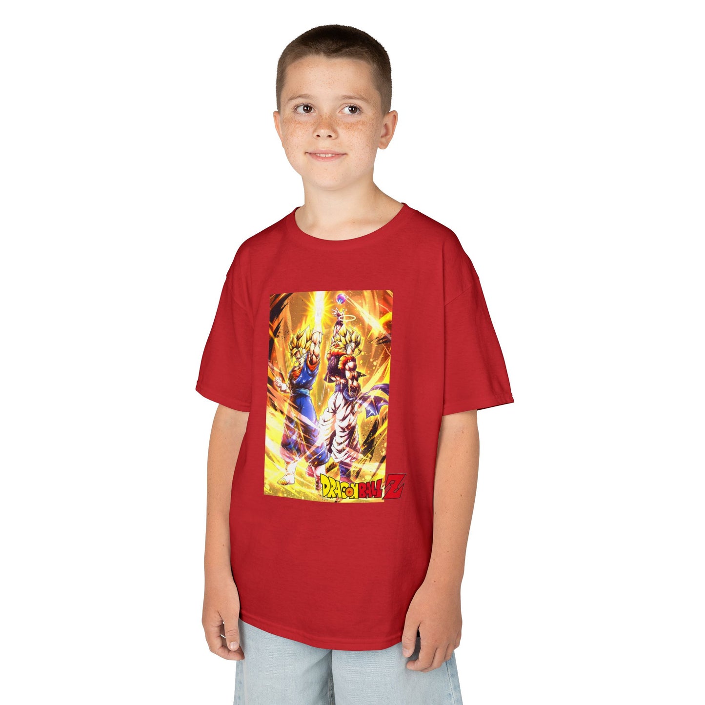 Goku and Vegeta Fusion, Front and Back Design, Kids 100% Heavy Cotton Shirt
