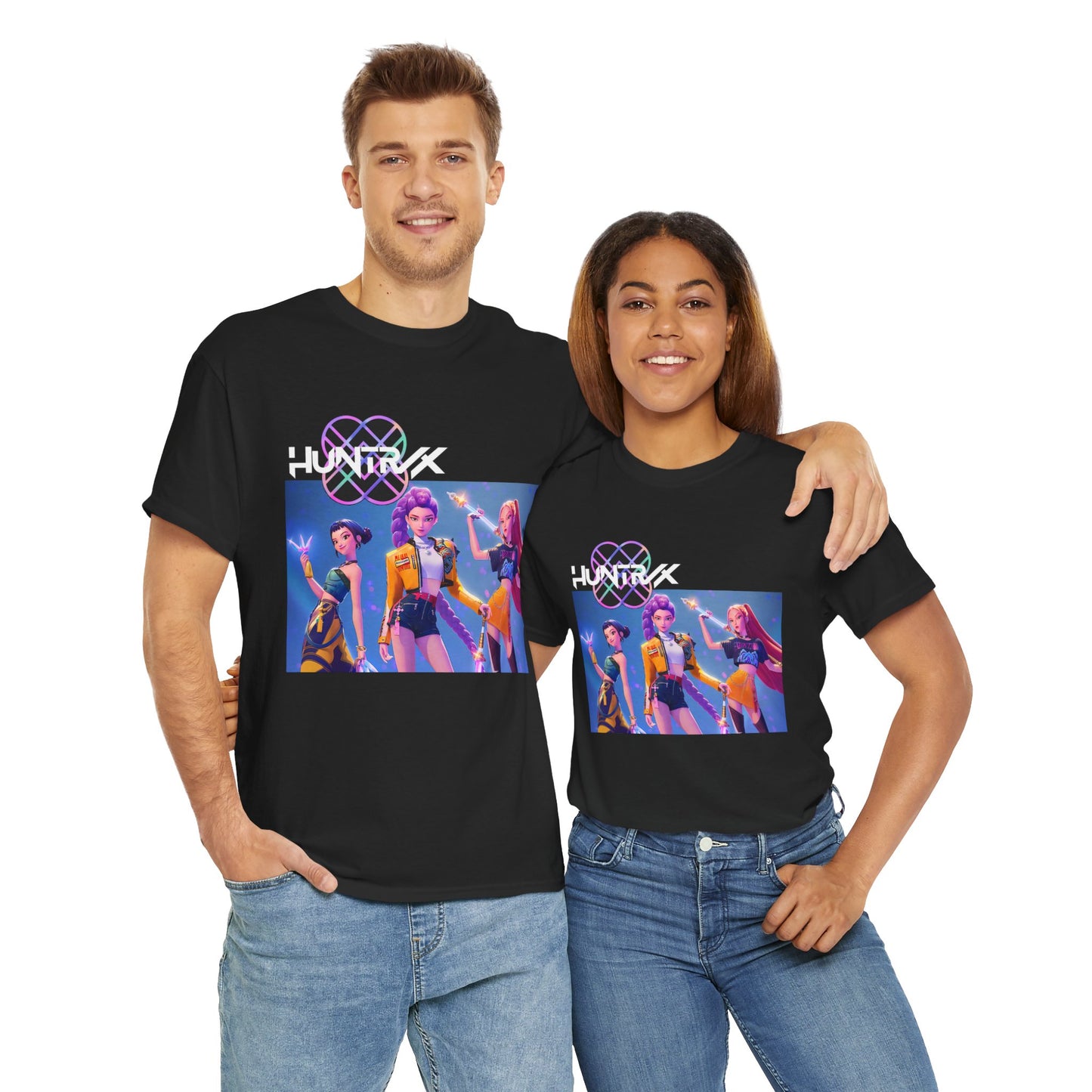 Huntrix and Saja Boys, Front and Back Design, 100% Heavy Cotton Shirt