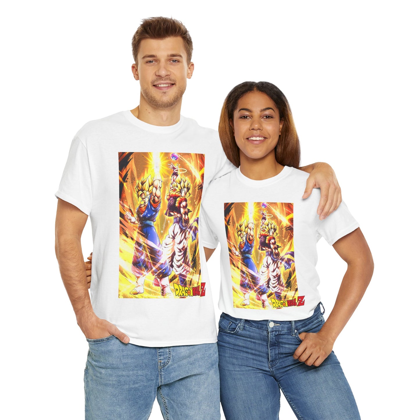 Goku and Vegeta Fusion, Front and Back Design, 100% Heavy Cotton Shirt