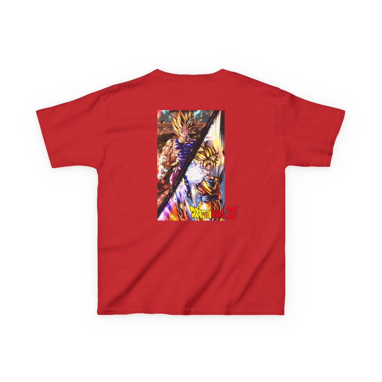 Goku and Vegeta Fusion, Front and Back Design, Kids 100% Heavy Cotton Shirt