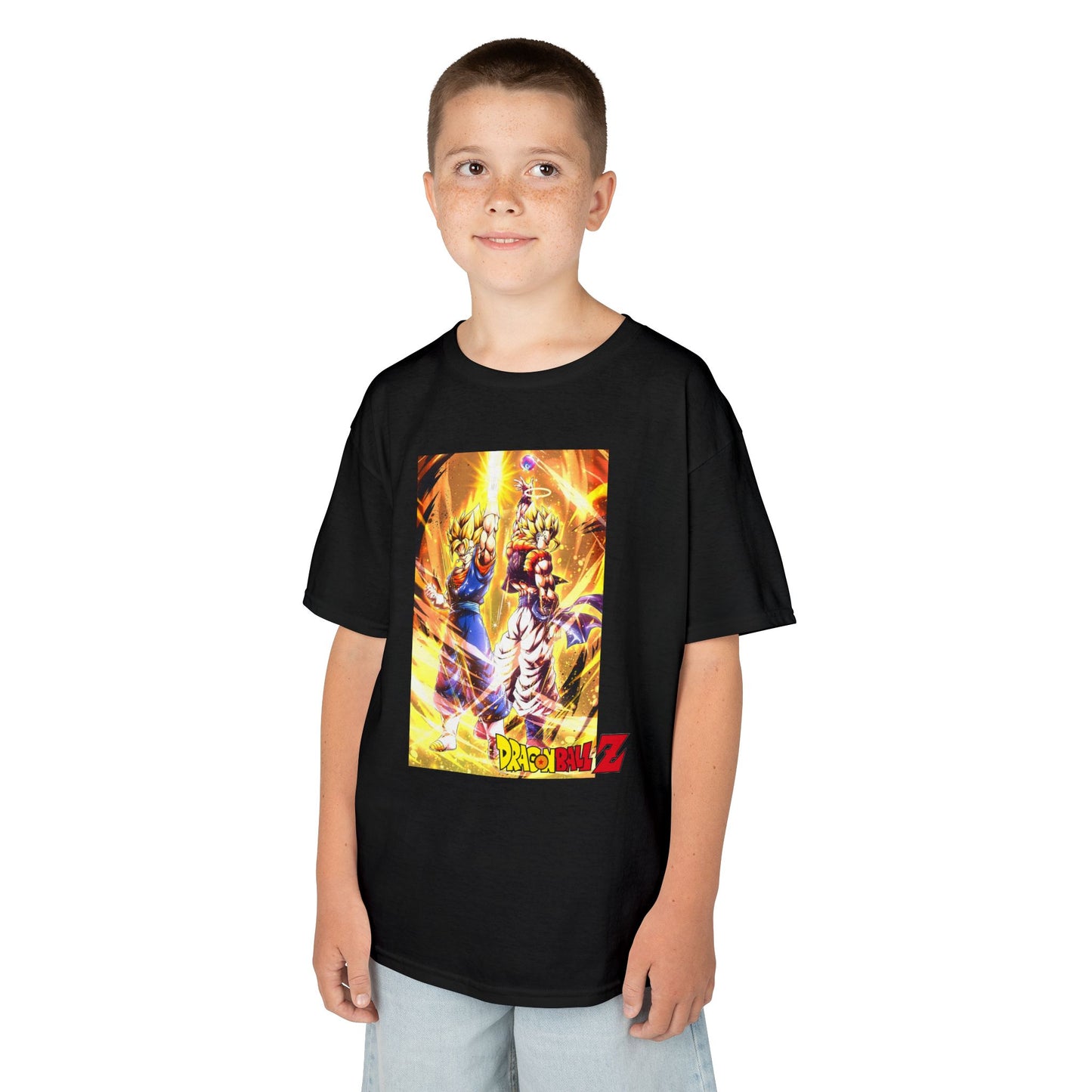 Goku and Vegeta Fusion, Front and Back Design, Kids 100% Heavy Cotton Shirt