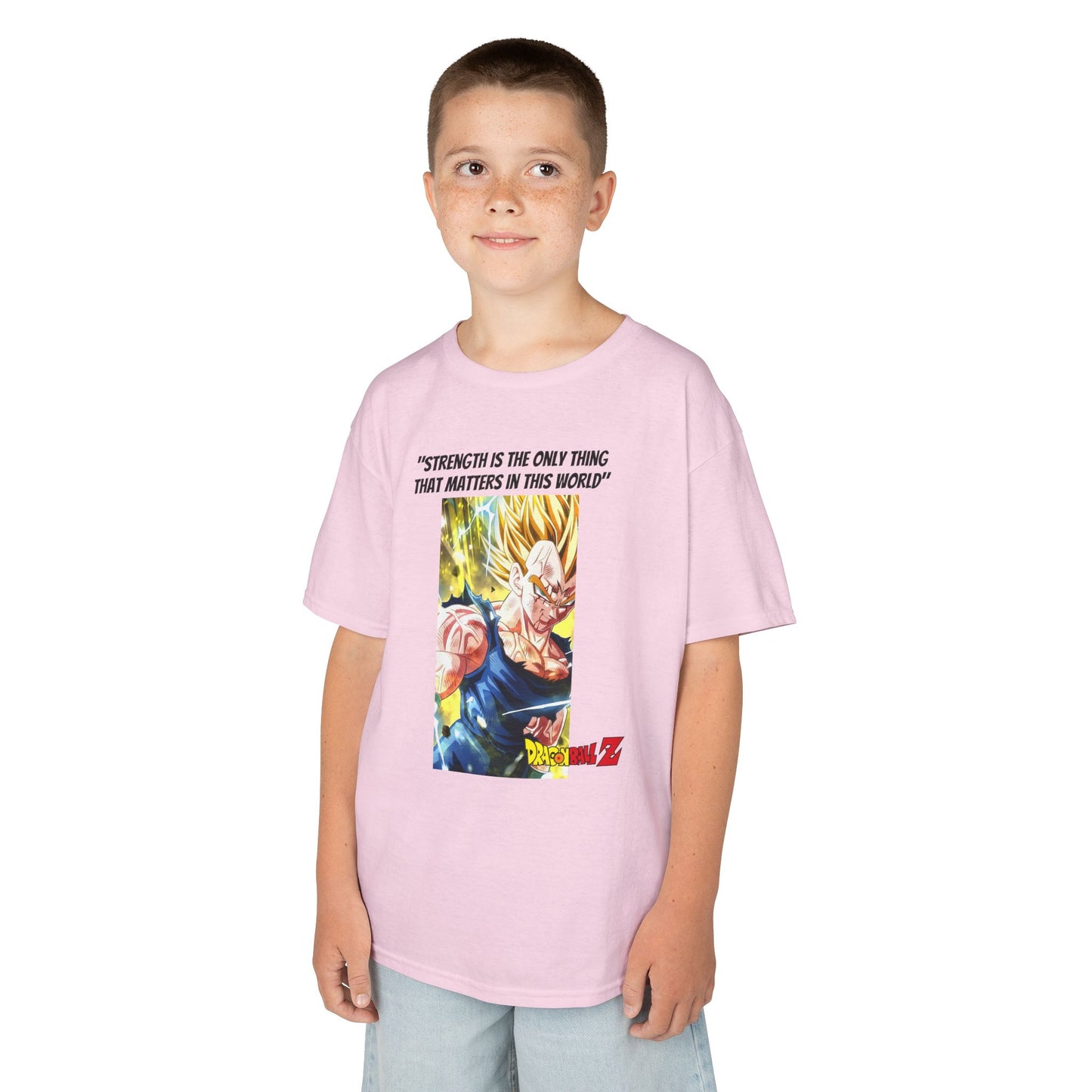 Vegeta + Quote, Kids 100% Heavy Cotton Shirt