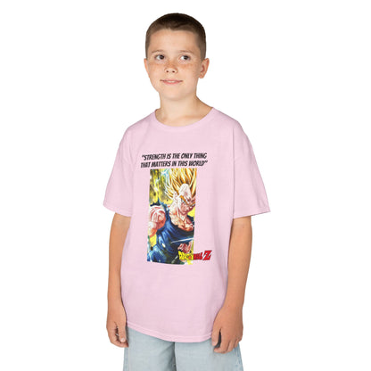 Vegeta + Quote, Kids 100% Heavy Cotton Shirt