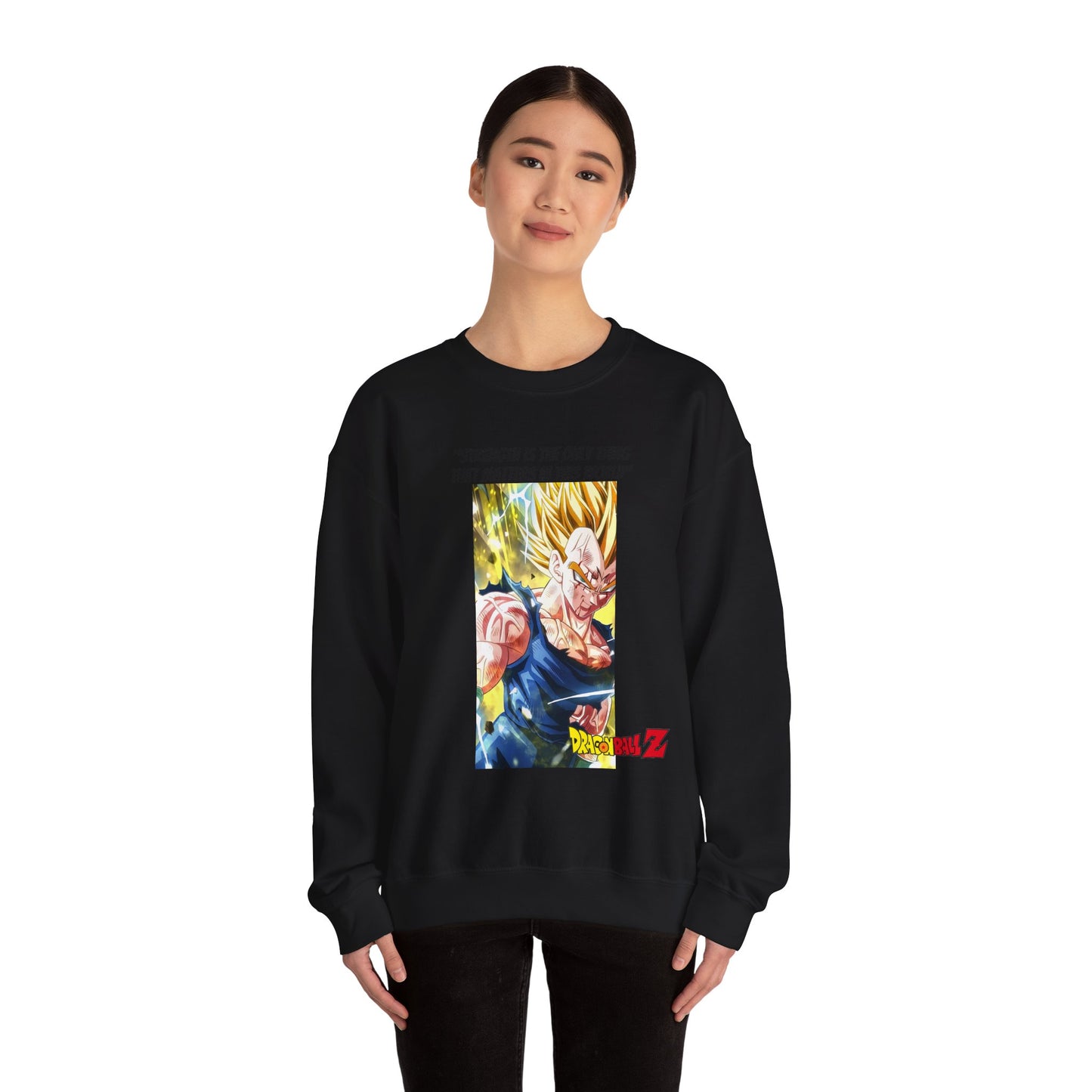 Vegeta + Quote Cotton Crewneck Sweatshirt