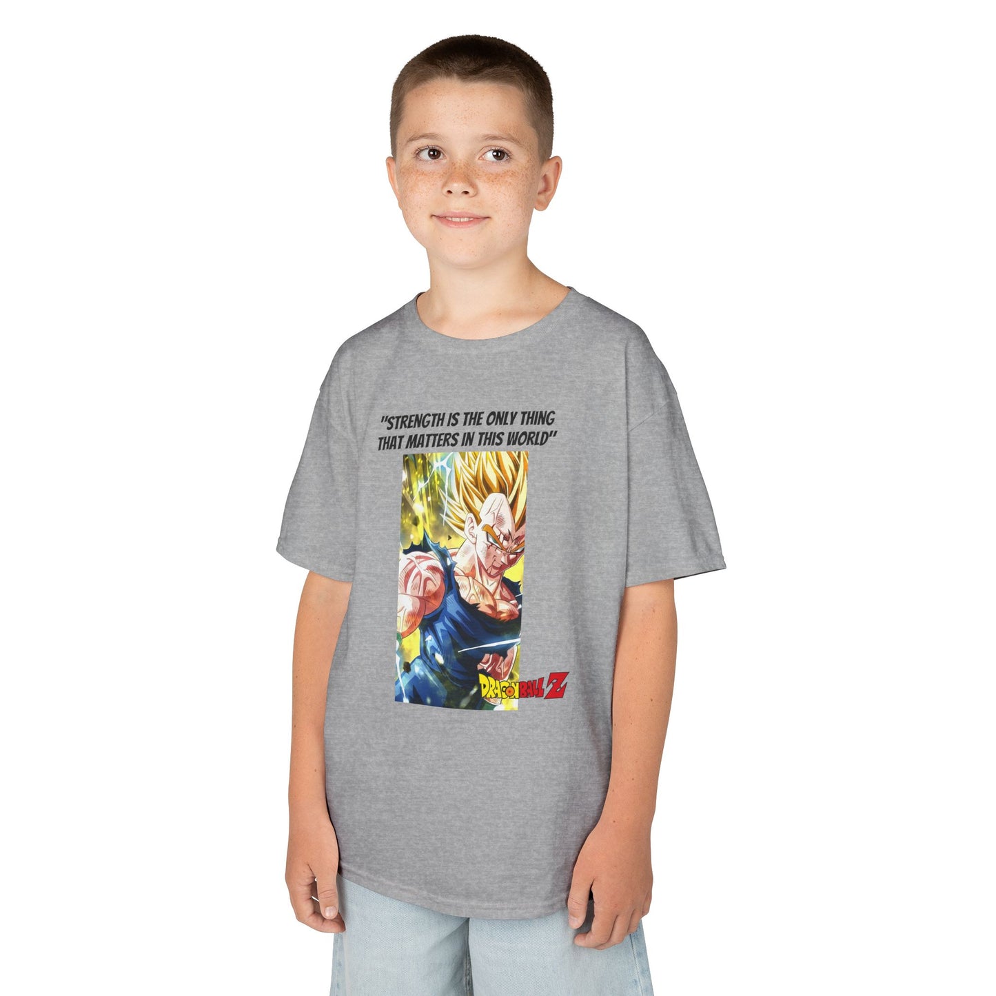 Vegeta + Quote, Kids 100% Heavy Cotton Shirt