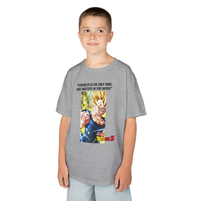 Vegeta + Quote, Kids 100% Heavy Cotton Shirt