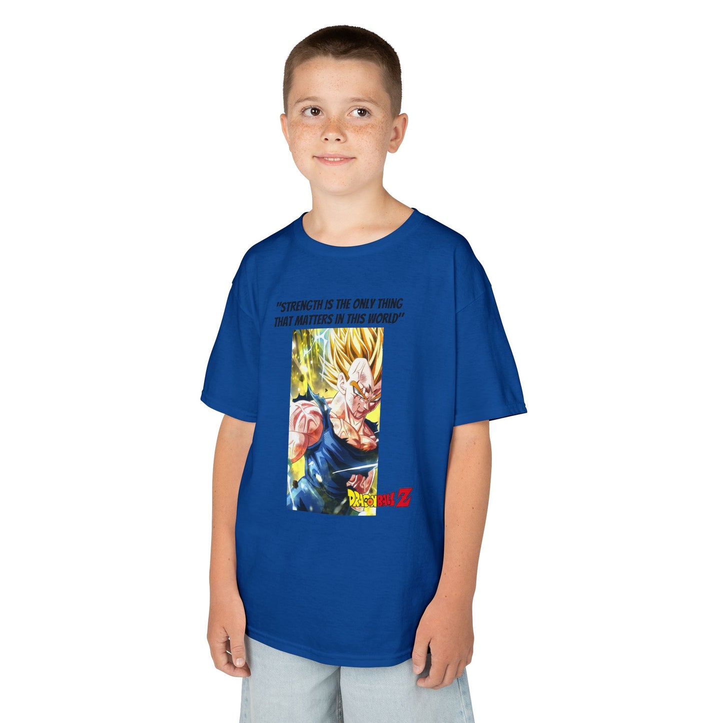 Vegeta + Quote, Kids 100% Heavy Cotton Shirt