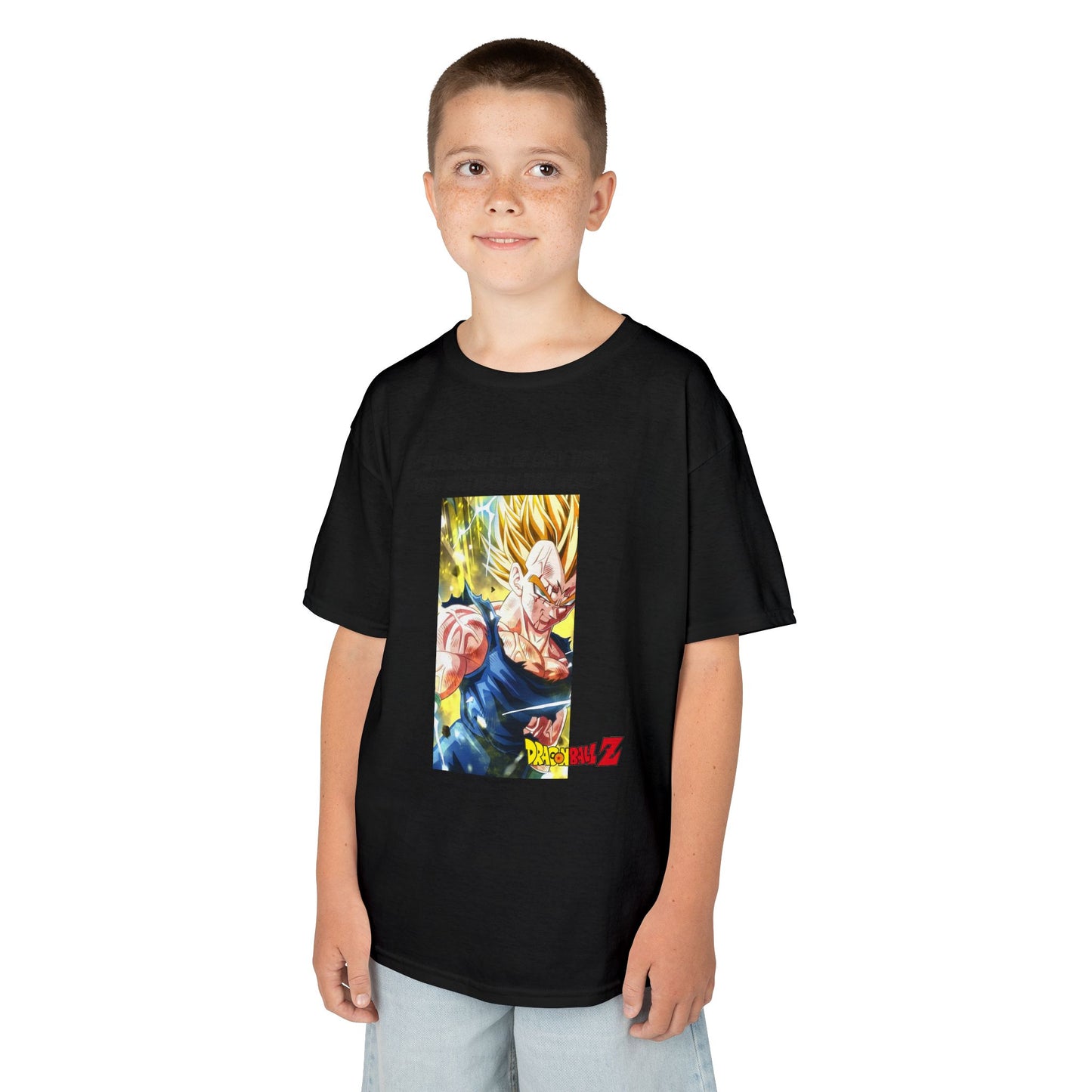 Vegeta + Quote, Kids 100% Heavy Cotton Shirt