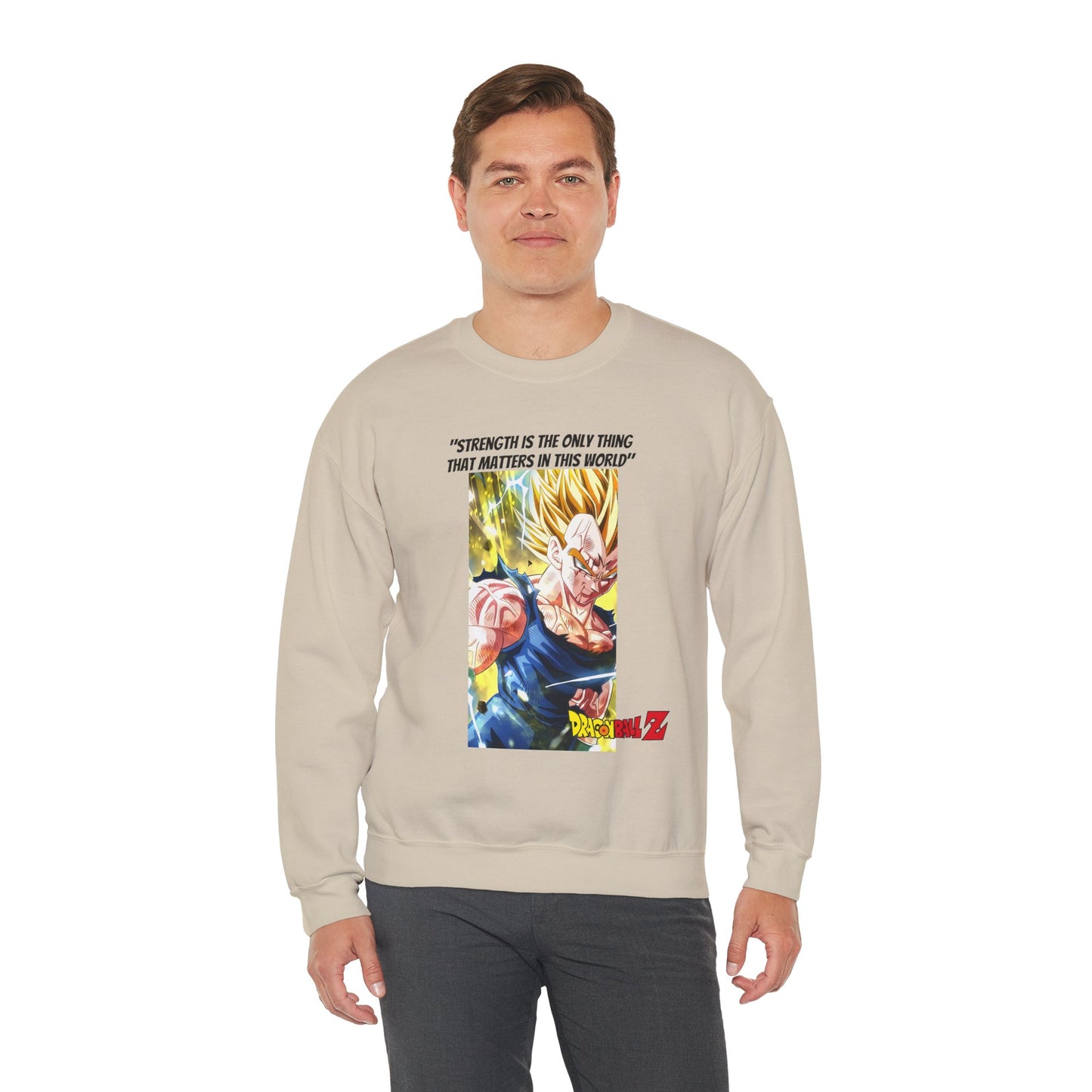 Vegeta + Quote Cotton Crewneck Sweatshirt