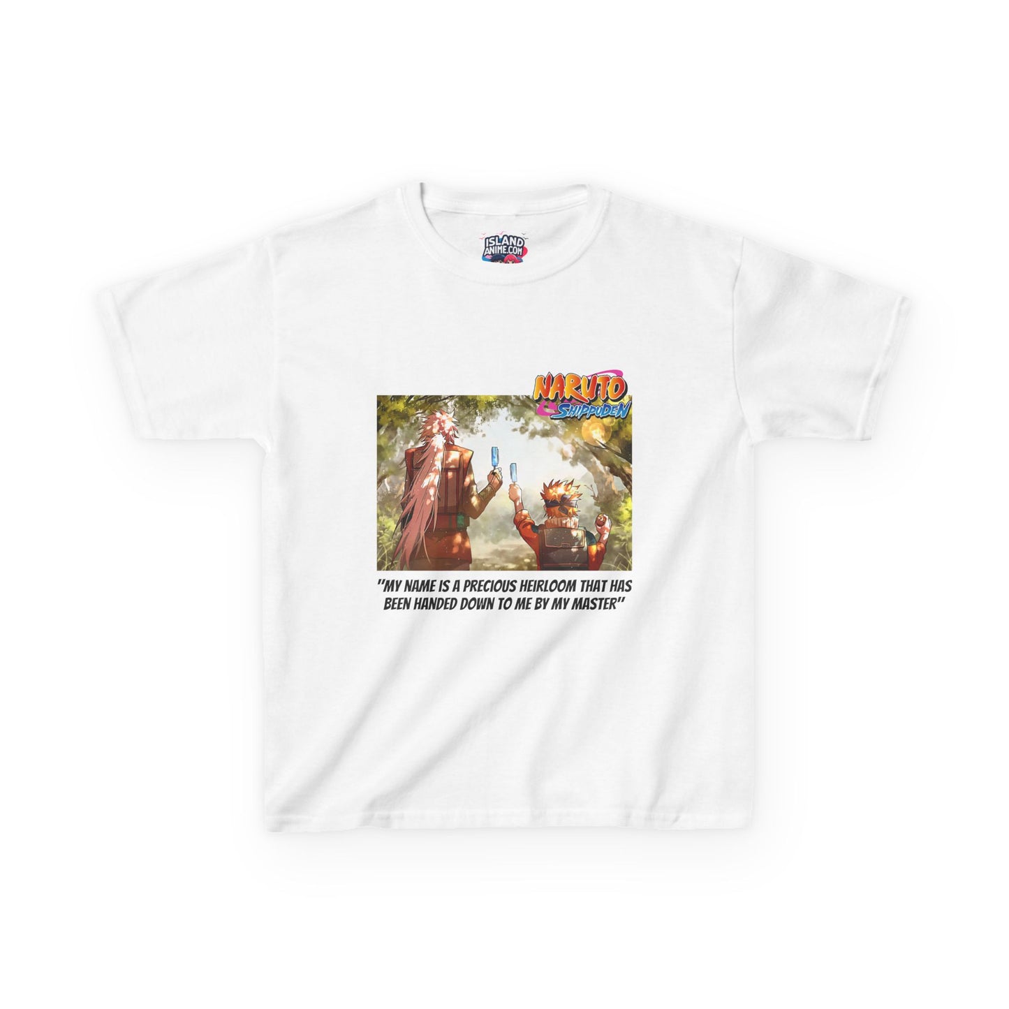 Naruto & Jiraiya's Bond + Quote, Front and Back Design, Kids 100% Heavy Cotton Shirt