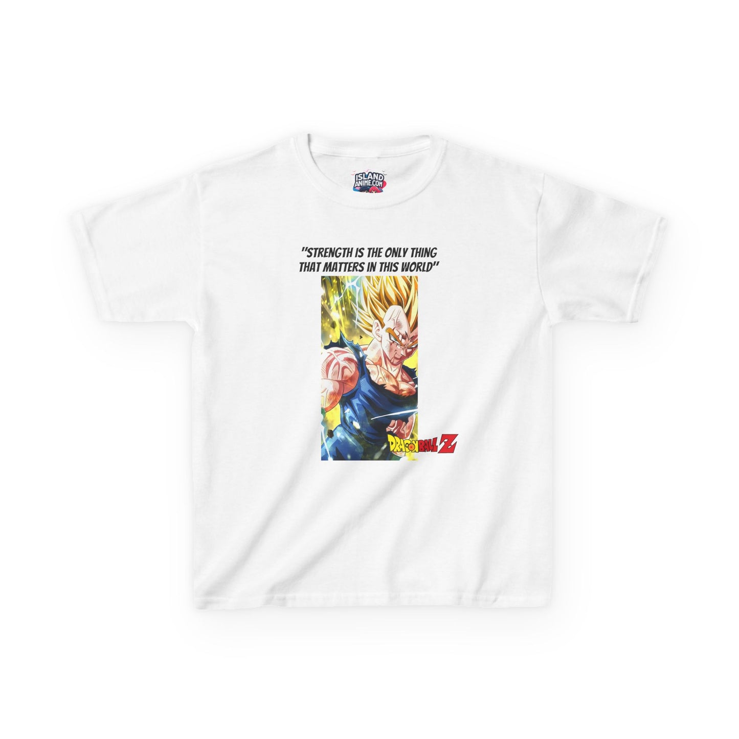 Vegeta + Quote, Kids 100% Heavy Cotton Shirt
