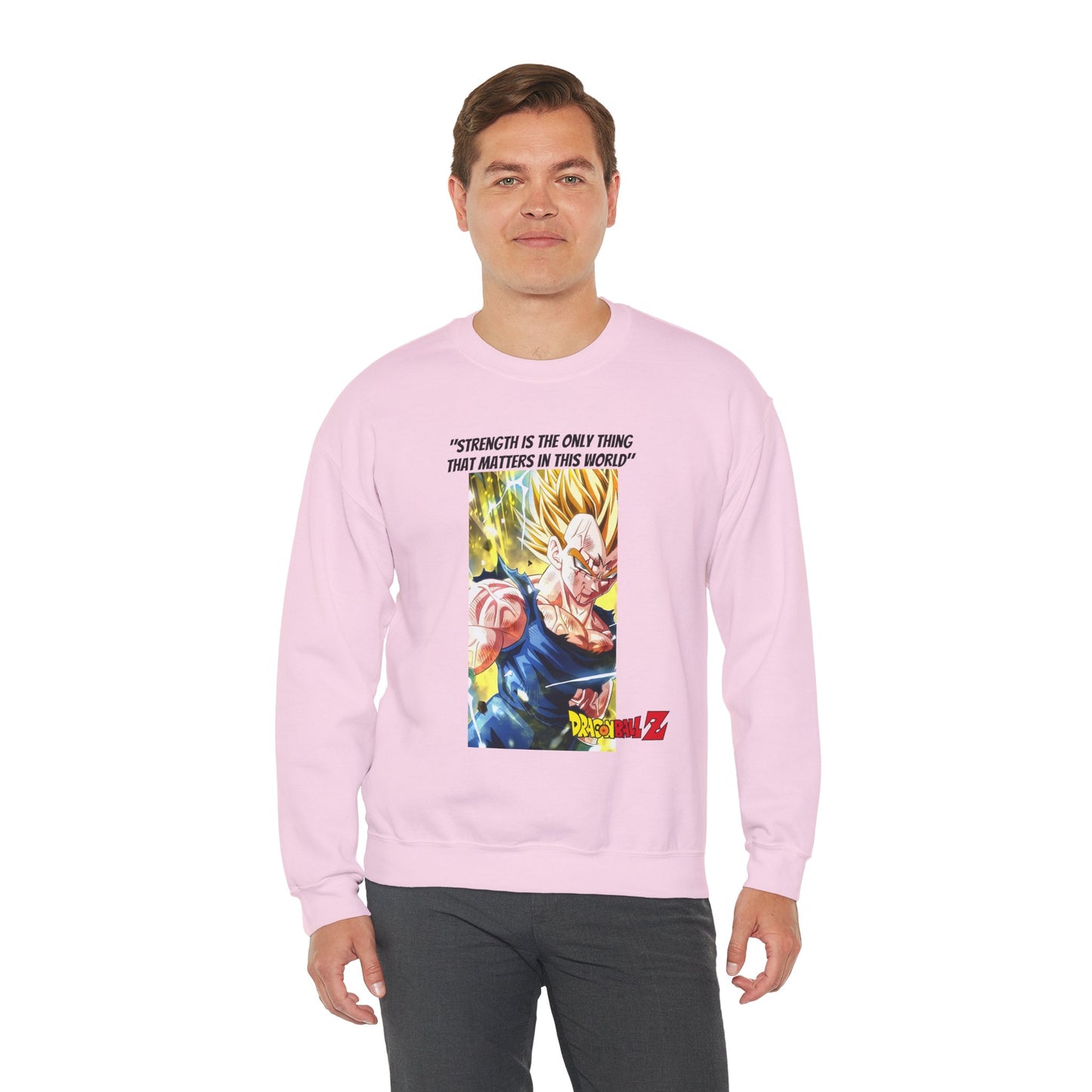 Vegeta + Quote Cotton Crewneck Sweatshirt