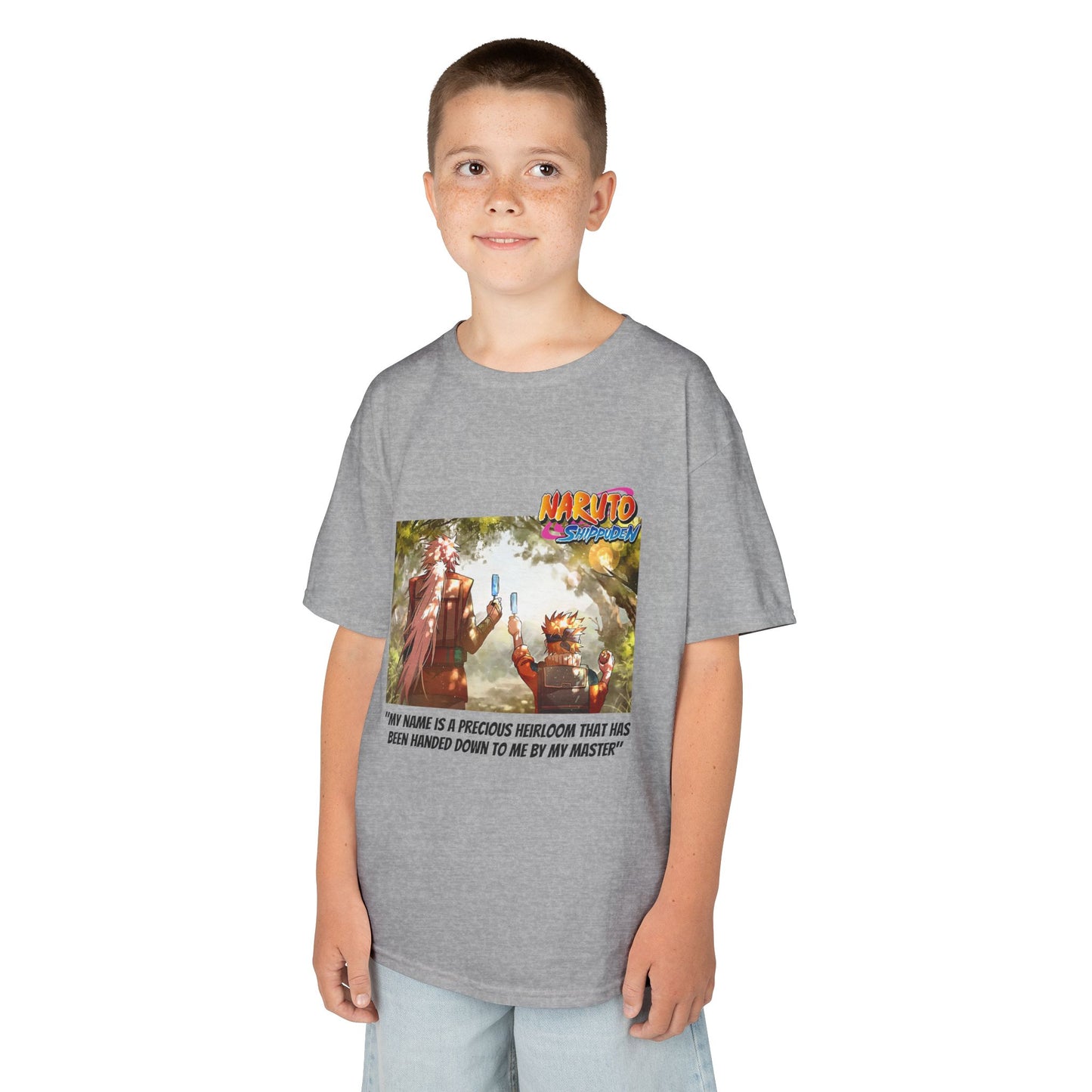 Naruto & Jiraiya's Bond + Quote, Front and Back Design, Kids 100% Heavy Cotton Shirt