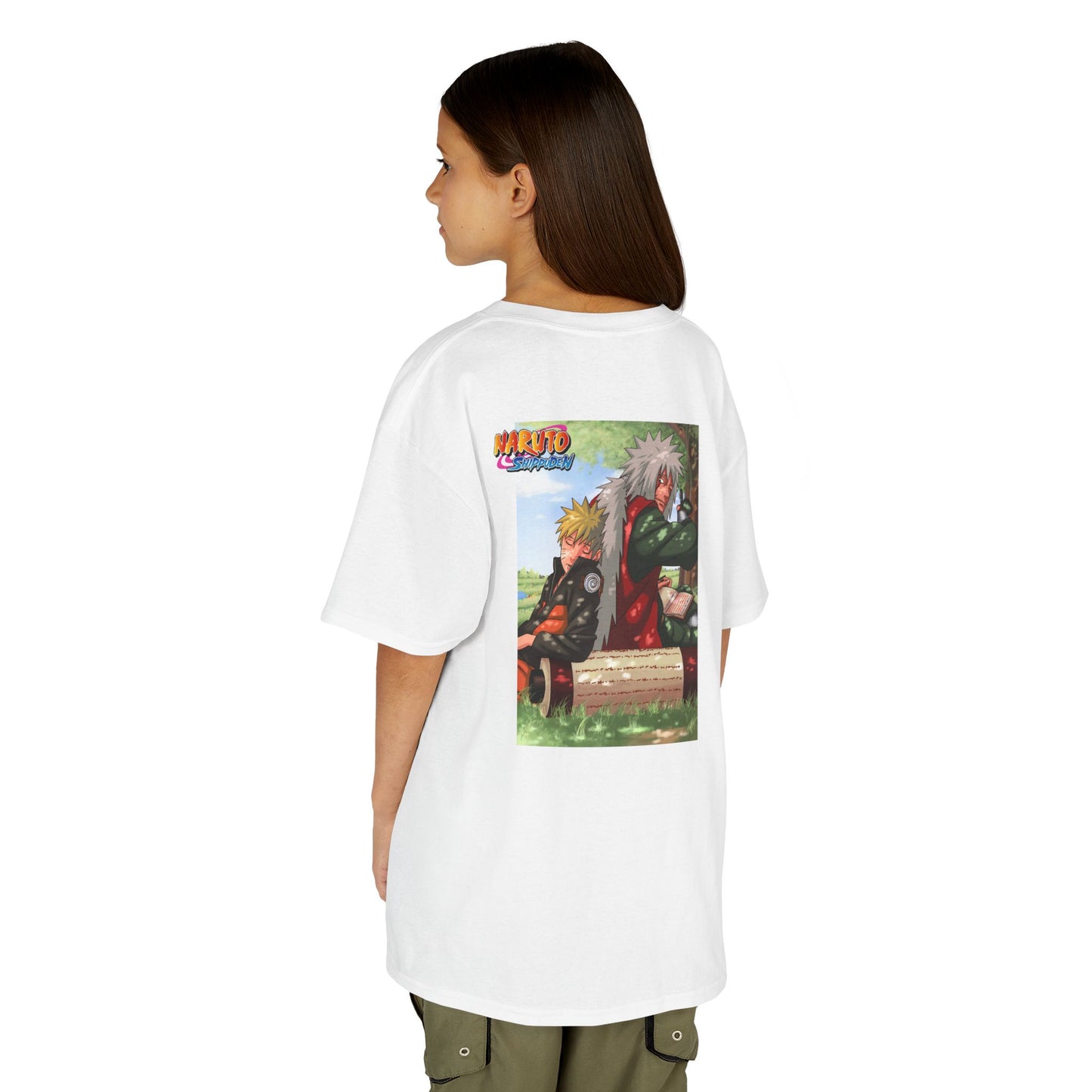 Naruto & Jiraiya's Bond + Quote, Front and Back Design, Kids 100% Heavy Cotton Shirt