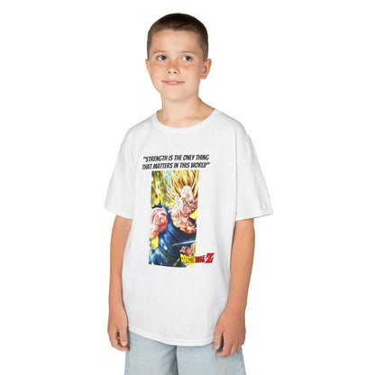 Vegeta + Quote, Kids 100% Heavy Cotton Shirt