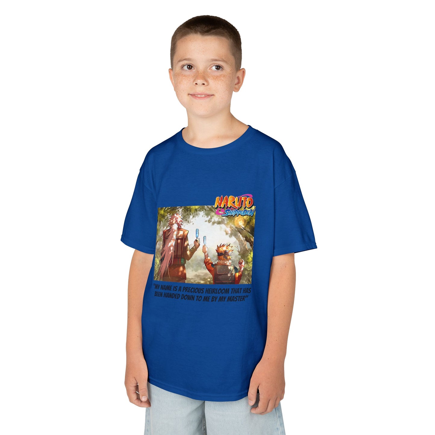 Naruto & Jiraiya's Bond + Quote, Front and Back Design, Kids 100% Heavy Cotton Shirt